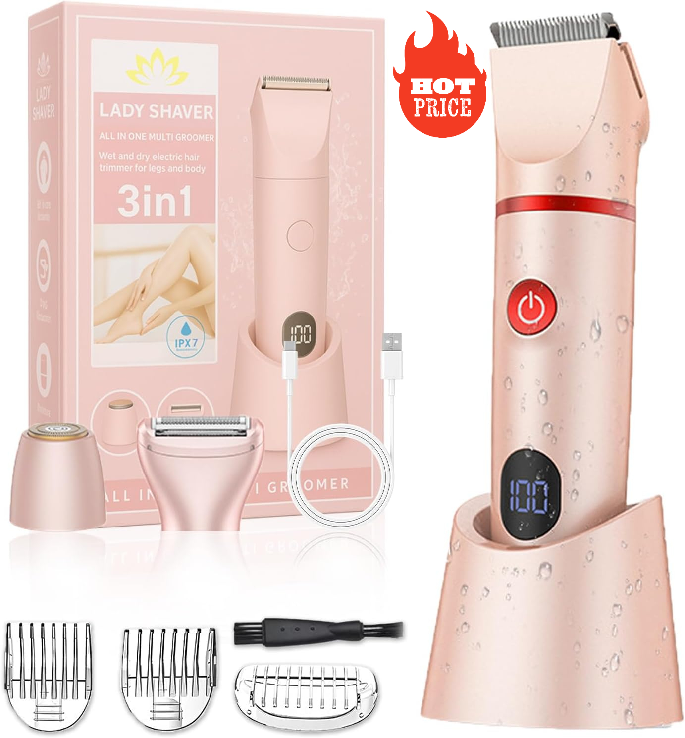 3 in 1 Electric Body Hair Trimmer for Men, Multifunction Body Grooming ...