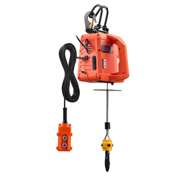 3 in 1 Electric Hoist Winch 1100 lbs Capacity 1500W Portable Power Winch 25 ft Lifting Height 16.4 ft per Minute with Manual Wired and Wireless Remote Control for Factory Warehouse Garage