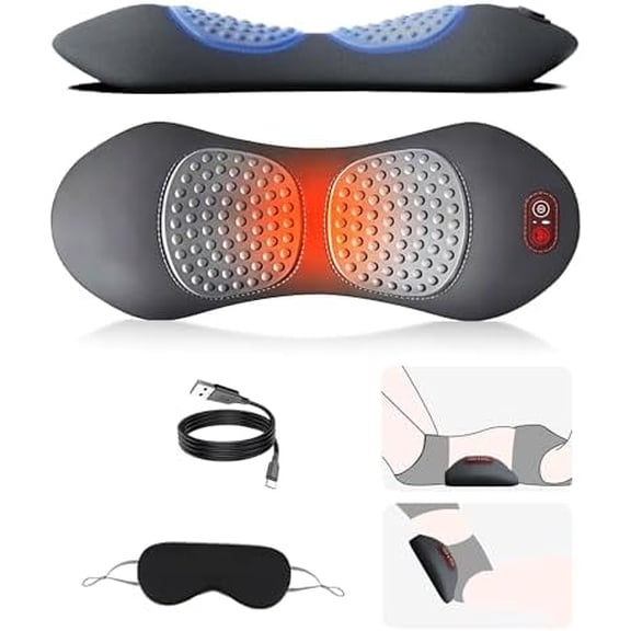 3 in 1 Electric Lumbar Support Pillow,Back Massager with Heat, Vibration, Traction,Lumbar Support Pillow Adjustable Height for Bed and Chair for Relief Deep Tissue,Waist Wedge Bolster$$Bedding
