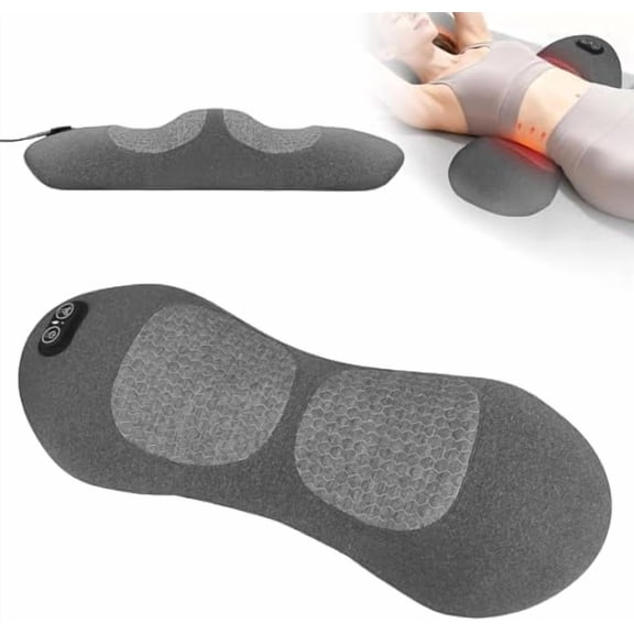 3 in 1 Electric Lumbar Support Pillow -Lower Back Massager with Heat & Vibration,Air Lift Technology,Ergonomic Memory Foam Back Massager for Pain Relief Deep Tissue