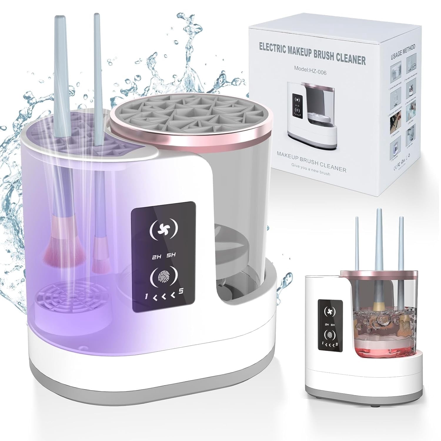 3 IN 1 Electric Makeup Brush Cleaner Machine, Betahouse Makeup Brush Dryer, Portable Automatic Cosmetic Brushes Cleaner Tool for All Size Beauty Makeup Brush Set