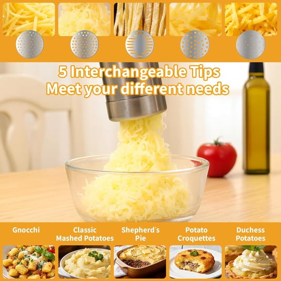 3 in 1 Electric Potato Ricer and Pasta Maker Machine, Multi Function Noodle Maker Potato Masher Sausage Maker and Stuffer for Home Kitchen, Powerful Motor Easy to Use and Clean