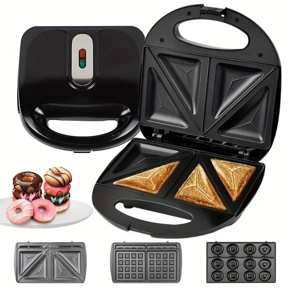 Mini Sandwich Maker 3 in 1 Electric Toaster Waffle Maker Breakfast