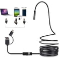thumbnail image 1 of 3 in 1 Endoscope Inspection Camera Borescope HD Camera Waterproof Snake Pipe Drain with 6 Adjustable Led Light Snake Cable USB Adapter for Android Phone Tablet Device(Size:1 M), 1 of 9