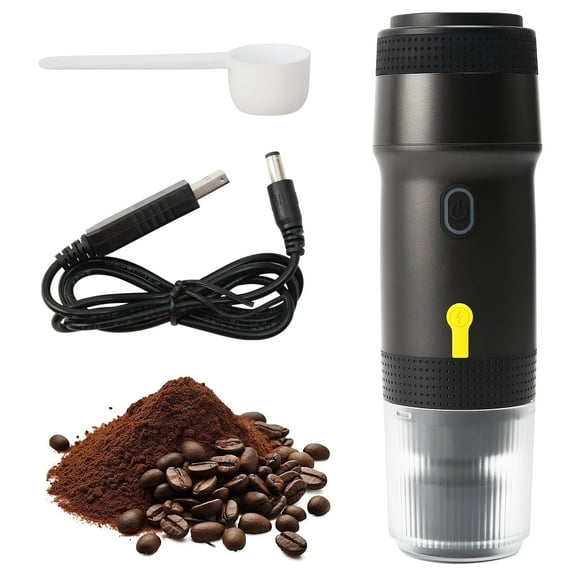 Portable Espresso Machine for Travel, Mini Electric Coffee Maker Compatible with NS/DG Capsules/Ground Coffee, Brew and Heating, Cordless Coffee Machine & Coffee-Maker Combo