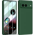 thumbnail image 1 of 3 in 1 for Google Pixel 6A Case, with 2 Pack Screen Protector, with Full Camera Cover Protection，Liquid Silicone Slim Shockproof Protective Phone Case [Microfiber Lining] (Alpine Green), 1 of 6