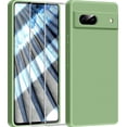 thumbnail image 1 of 3 in 1 for Google Pixel 7A Case, with 2 Pack Screen Protector, with Full Camera Cover Protection，Liquid Silicone Slim Shockproof Protective Phone Case [Microfiber Lining] (Matcha Green), 1 of 12