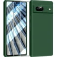 thumbnail image 1 of 3 in 1 for Google Pixel 7A Case, with 2 Pack Screen Protector, with Full Camera Cover Protection，Liquid Silicone Slim Shockproof Protective Phone Case [Microfiber Lining] (Alpine Green)…, 1 of 12