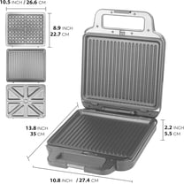 3 in 1  Grill Press with 3 Removable Plates, Breakfast Sandwich Maker, Electric Griddle  Press, Grilled Cheese Maker, Sandwichera Electrica, Belgian Waffle Maker