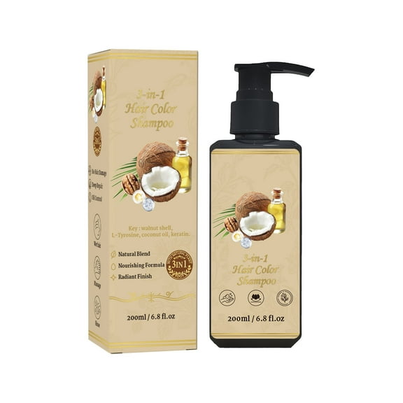 3 in 1 Hair Color Shampoo for Gray Hair  Natural Black Chestnut Brown/Dark Brown Hair Dye Shampoo 200ml  Ammonia-Free Hair Dye for Women & Men  Long-Lasting Instant Natural Brown Coverage