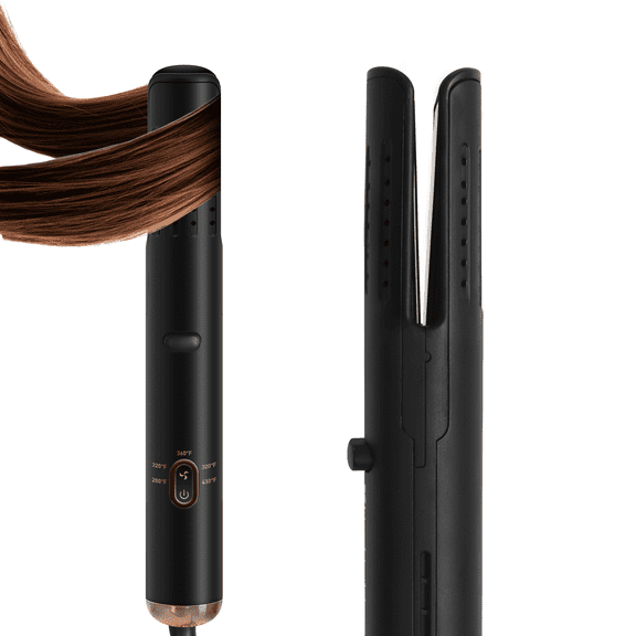 3 in 1 Hair Straightener and Curler, 360Airflow Styler Curling Iron, 1 Inch Curling Wand, High Speed 18000 RPM, Cool Air Nano-Fan, 5 Temps & Auto Off