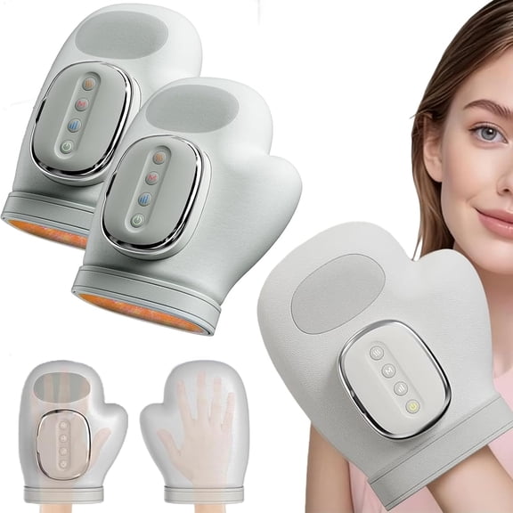 3 in 1 Hand Massager with Heat and Compression, 3 Modes 5 Gears Finger Massager, Carpal Tunnel Wrist Arthritis Relief, 3 Temps Scheduled Shutdown, Gift for Women Men