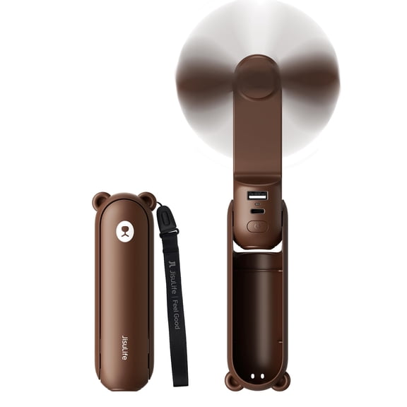 3 IN 1 Handheld Mini Fan - Portable Fan & Power Bank & Flashlight, 19H Max Cooling, USB Rechargeable, Pocket-Sized for Travel, Cruise, Concerts, Makeup