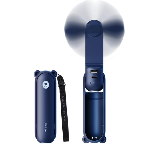 3 IN 1 Handheld Mini Fan - Portable Fan & Power Bank & Flashlight, 19H Max Cooling, USB Rechargeable, Pocket-Sized for Travel, Cruise, Concerts, Makeup