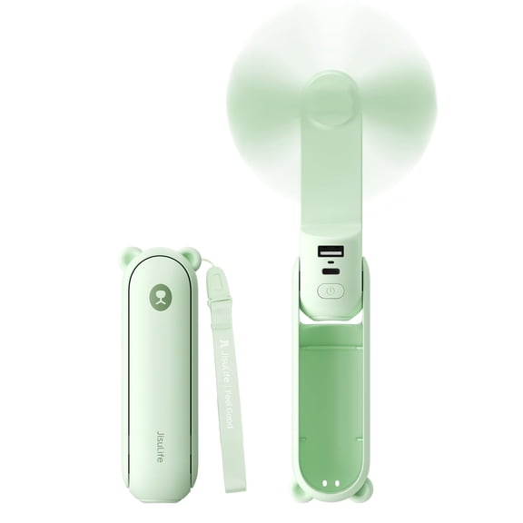 3 IN 1 Handheld Mini Fan - Portable Fan & Power Bank & Flashlight, 19H Max Cooling, USB Rechargeable, Pocket-Sized for Travel, Cruise, Concerts, Makeup