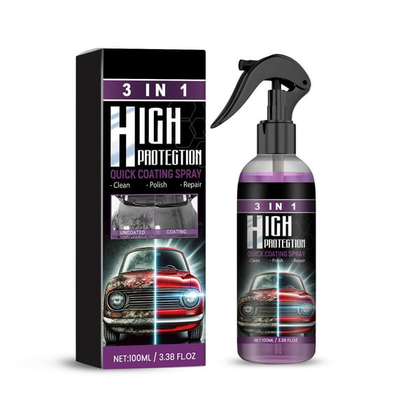 3 in 1 High Protection Quick Car Coating Spray,Ceramic Coating Spray,Car Scratch Repair Spray,Car Coating Wax Polishing Spray,Fast Fine Scratch Repair(100 ML,3.38Oz)