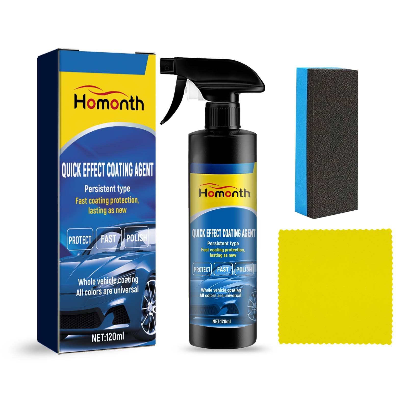 3 in 1 High Protection Quick Car Coating Spray, High Protection 3 in 1 Spray, 3 in 1 Ceramic Car Coating Spray, Quick Coat Car Wax Polish Spray for Cars, Easy to Use