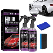3 in 1 High Protection Quick Coating Spray, Car Scratch Nano Repair Spray, Nano Car Scratch Removal Spray,Car Coating Fast Wax Polishing Spray (2pcs*100ml)