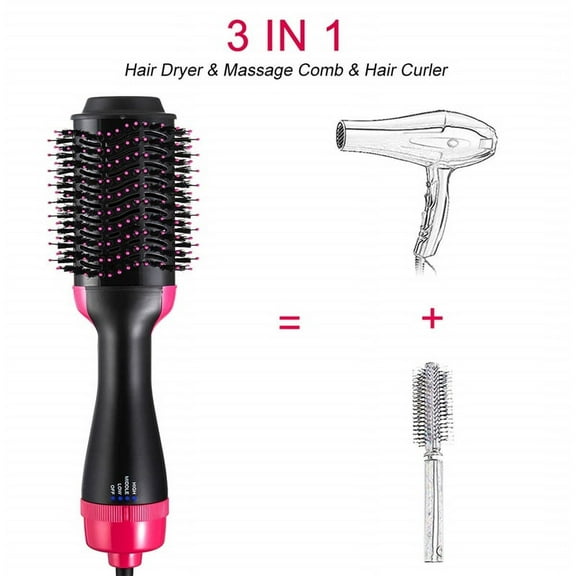 3 IN 1 Hot Air Brush One Step Hair Dryer and Styler Volumizer, Blow Dryer Brush Comb Tool ,Beauty Multi-functional Salon Negative Ion Hair Straightener & Curly Hair Comb