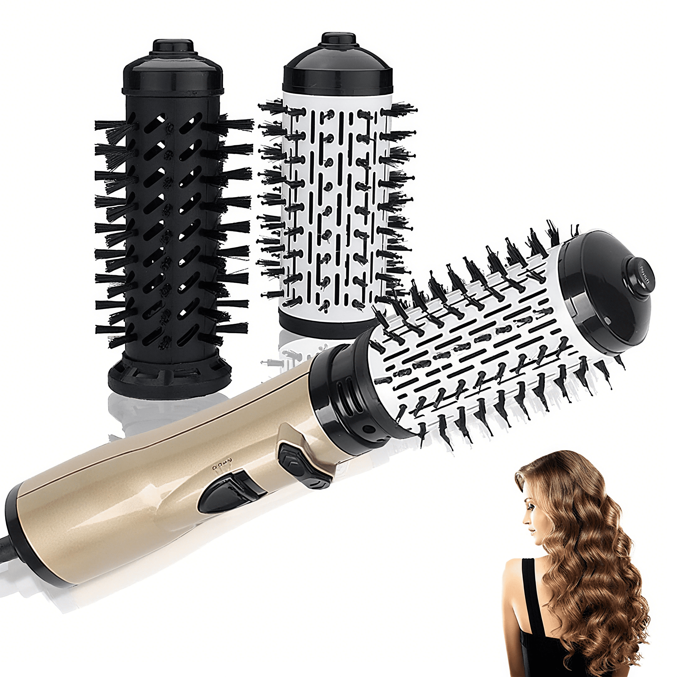 3 in 1 Hot Air Styler and Rotating Hair Dryer,Cepillo Giratorio Secador De Cabello,3-in-1 Hot Air Styler and 360 Rotating Hair Dryer for Dry Hair, Curl Hair, Straighten Hair