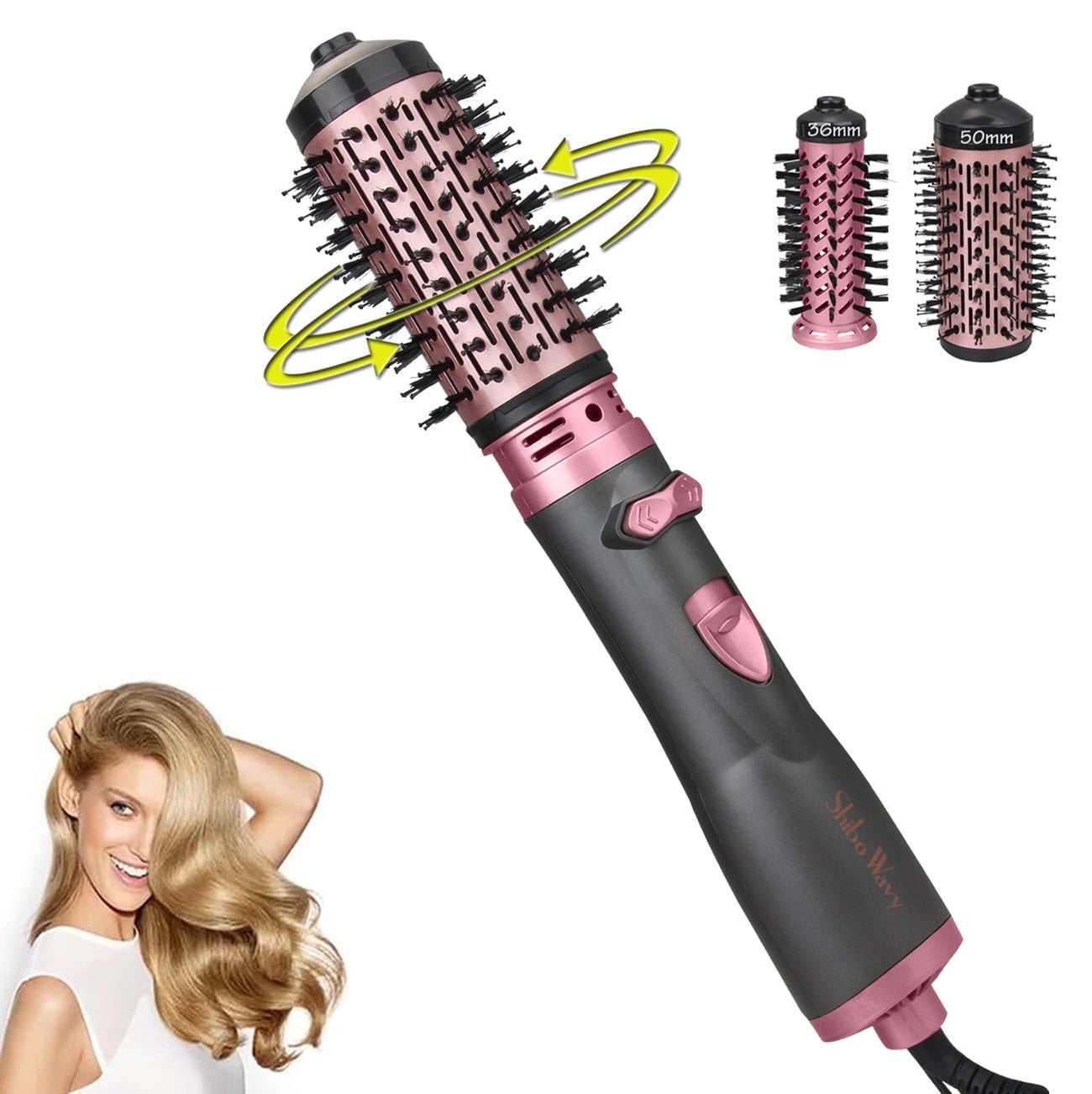 3 in 1 Hot Air Styler and Rotating Hair Dryer,Cepillo Giratorio Secador De Cabello,3-in-1 Hot Air Styler and 360 Rotating Hair Dryer for Dry Hair, Curl Hair, Straighten Hair