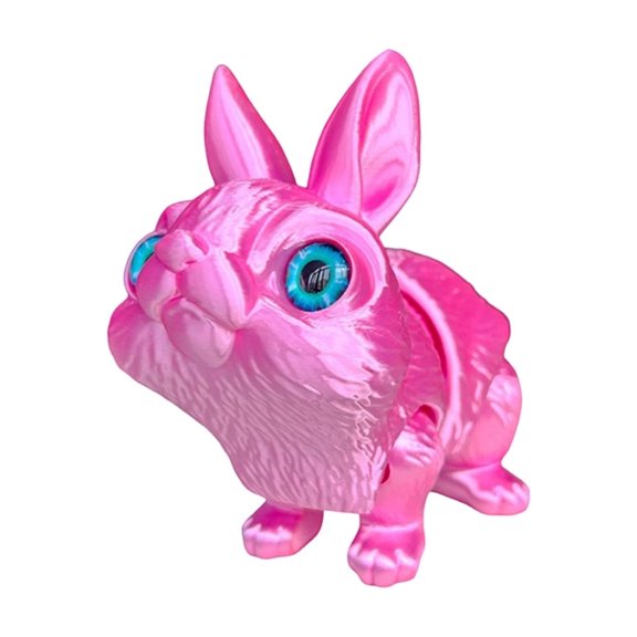 3.1 Inch 3D Printed Articulated Bunny Easter Decorations for Spring Home Desk Shelf Display