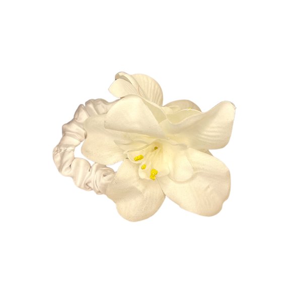 3.1 Inch Flower Hair Ties Floral Elastics Rubber Bands Flowers Hair Ribbons - Ring Scrunchies Ponytail Holders Decorative Accessories - Elastic Flower Hair Scrunchies for Women Girls