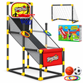 thumbnail image 1 of HXFOU Arcade Basketball Hoop Game for Kids with Ball Return, 3-in-1 Sports Indoor Outdoor Set Toys for Ages 4-12, 1 of 10