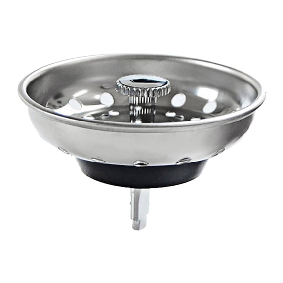 3 in 1 Kitchen Sink Drain Strainer Stopper with Basket, Plug Pop Up 304 Stainless Steel Anti-Clogging Stoppers Combo for US Standard 3-1/2 Inch Drain, Silver