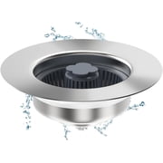 3 in 1 Kitchen Sink Stopper, Kitchen Sink Drain Strainer, SUS304 Stainless Steel Pop-up Kitchen Drain Stopper with Strainer Basket, Fast Drainage Kitchen Sink Plug for Standard 3-1/2 Inch Drain