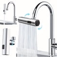 thumbnail image 1 of 3 in 1 Large‑Scale 360° Waterfall Kitchen Faucet Touch‑Controlled Swivel Spout with Extender Zinc Alloy Chrome Finish Modern Sink Faucet for Fruit Vegetable Washing, 1 of 6