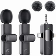 3 in 1 Lavalier Wireless Microphone - Mini Microphone for iPhone, Android, Camera, iPad, Cordless Laple Mic Crystal Clear Sound, Suit for Video Recording, Vlog