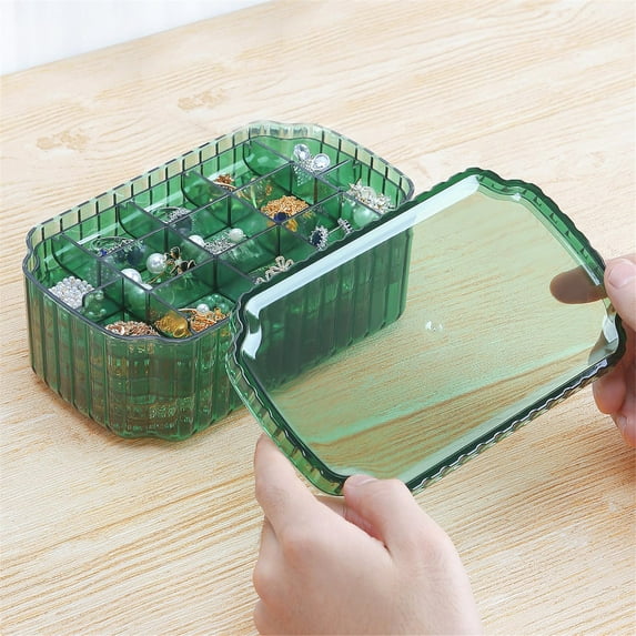 3/1 Layer Jewelry Organizer Box For Earrings Rings Necklaces Bracelets Clear Plastic Bead Storage Containers For Crafts