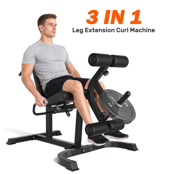 3 In 1 Leg Extension and Curl Machine, 440LB Adjustable Leg Curl Machine for Home Gym, Seated Leg Extension and Lying Curl Machine for Lower Body Workouts