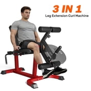 3 In 1 Leg Extension and Curl Machine, 440LBS Adjustable Leg Curl Machine for Home Gym, Seated Leg Extenn and Lying Curl Machine for Lower Body Workouts