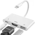 thumbnail image 1 of 3 in 1 USB Camera Adapter with 1080P Digital AV Adapter and Charging Port, Support USB Flash Drive, MIDI Keyboard, Mouse and More USB Devices, 1 of 8