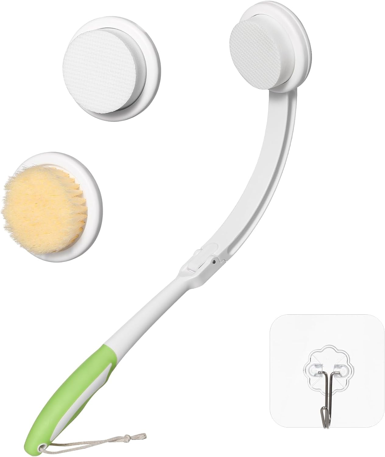 3 in 1 Lotion Applicator for Back &Back Brush Long Handle for Shower