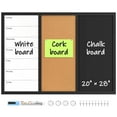thumbnail image 1 of 3 In 1 Magnetic Whiteboard Corkboard Chalkboard Combo Wall Board Combination Board Cork/Whiteboard/Chalkboard Combo Bulletin Dry Erase Calendar Whiteboard Weekly Message Organizer 20"x28", Black, 1 of 8