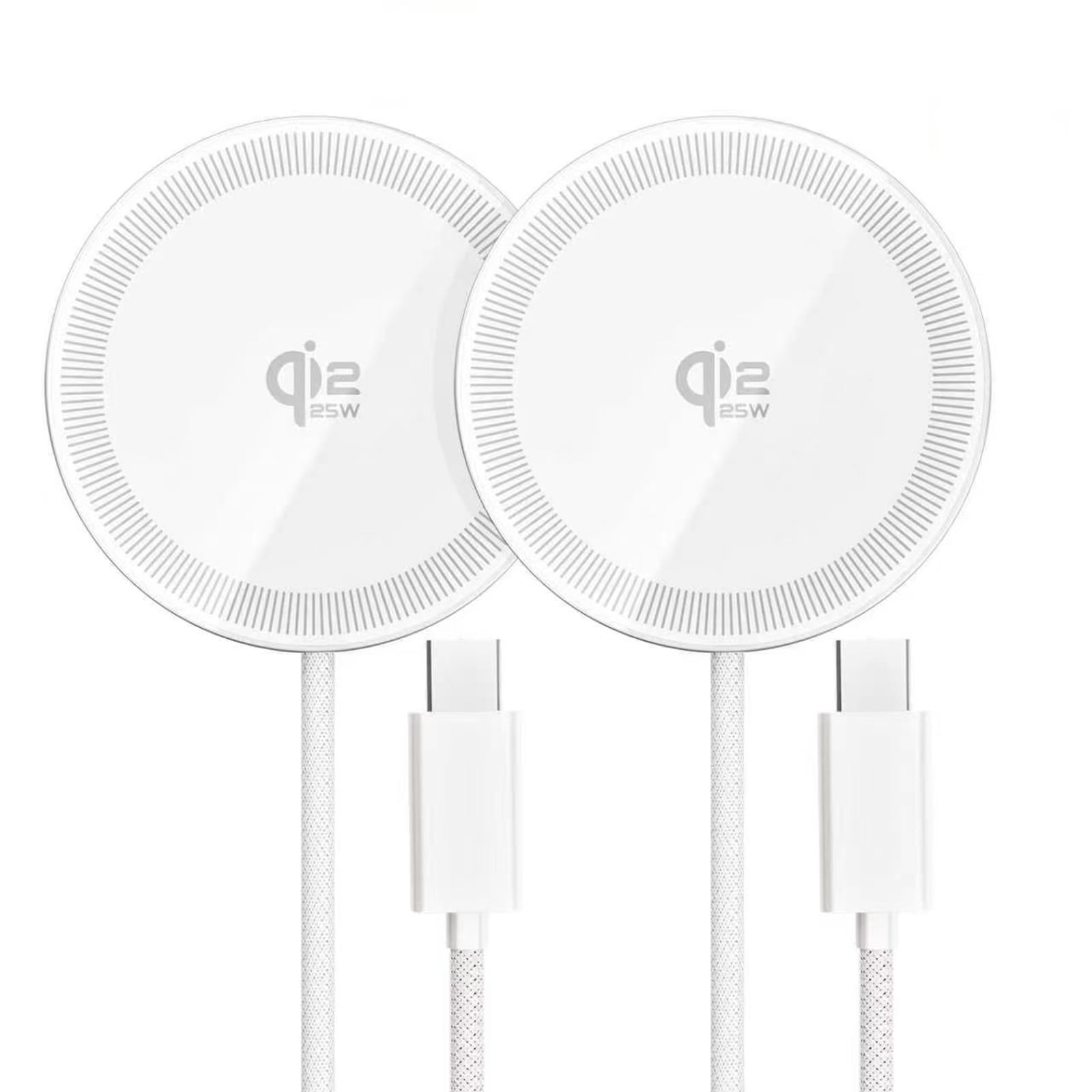 Magnetic Wireless Charger, 25W Fast Wireless Charger Compatible for iPhone 17/16/15/14/13/12,AirPods,Compact Portable Travel Friendly Pad (White)