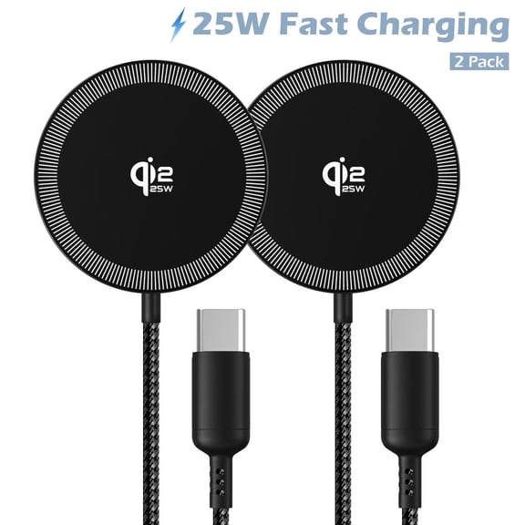 Magnetic Wireless Charger, 25W Magnetic Wireless Charging Pad Compatible for iPhone 17/16/15/14/13/12, AirPods,Ultra-Slim Case Friendly Charging Mat (Black)