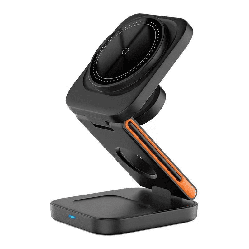 3 In 1 Magnetic Wireless Charger Station, Fast Wireless Charger Stand for Fast Charge, Foldable Suitable For Travel Phone Apple iPhone 15 14 13 12 11 X Pro Max iWatch 8 7 6 5 4 Samsug Galaxy S
