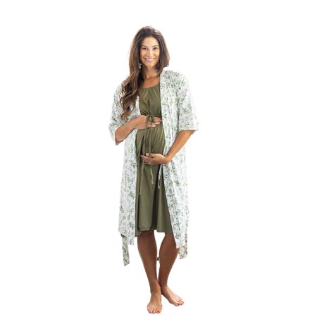 3 in 1 Maternity Labor Delivery Nursing Hospital Birthing Gown & Matching Robe, Delivery Robe, Maternity Robe, Maternity Gown, Hospital Gown, Maternity Women Gown