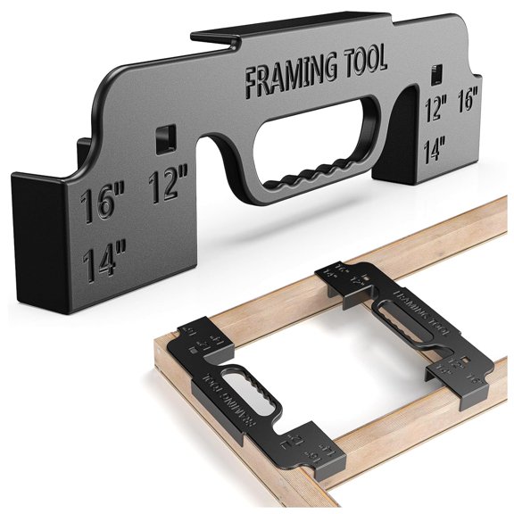 3 in 1 Metal Framing Tools,16 Inch on Center Framing Layout Tool,Cast Aluminum Framing Spacing Tool,Measurement Framing Jig for Walls,Roofs,Floors or Ladders