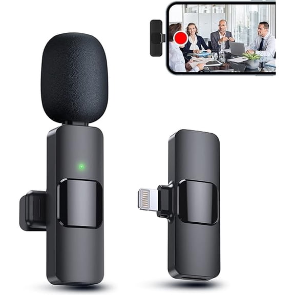 3 in 1 Microphone for iPhone/Android/Camera, Wireless Lavalier Microphone, 328ft Transmission, 18H Battery Life, Mini Microphone for Record Interview, Vlogs, YouTube, Tiktok