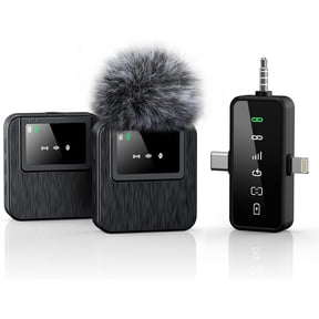 Wireless Lavalier Microphone, Portable Mic Lavalier Microphone for iPhone/Android/Camera, Mini Mic Lavalier Microphone Noise Reduction Mini Mics for Youtube Podcast Interview Vlog Livestreaming