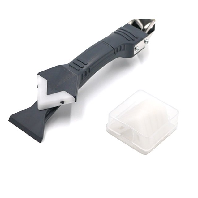 3 in 1 MultiFunctional Stainless Silicone Caulking Tool with Easyto