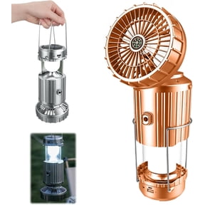 3 in 1 Multi-Use Camping Fan Light, 2026 New Solar Camping Lantern with Fan, Rechargeable LED Flashlight for Camping, Home Emergency Light Power, Beach, Hurricane, Camping Essentials (1, Orange)
