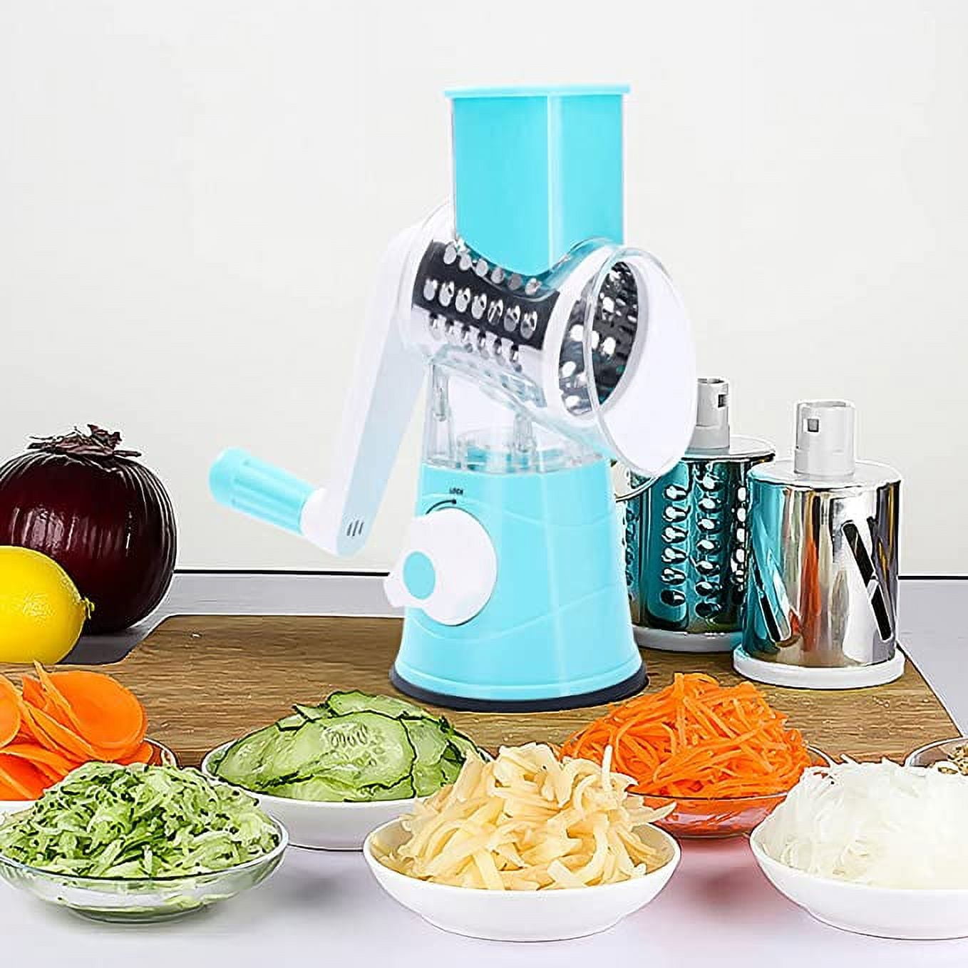 Multiple Cutting Styles Vegetable Cutter Vegetable Cutting Machine Kitchen Helper Cooking Gadget, Blue
