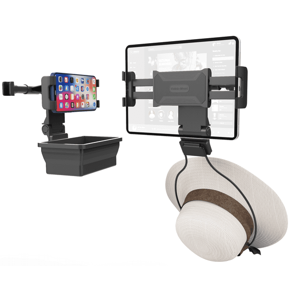 3 in 1 Multifunction Car Backseat Organizer with Car Headrest Tablet Holder and Collapsible Cup Holder Storage Box Food Tray and Sturdy Metal Cowboy Hat Holder Rack for Trunks SUV Cars