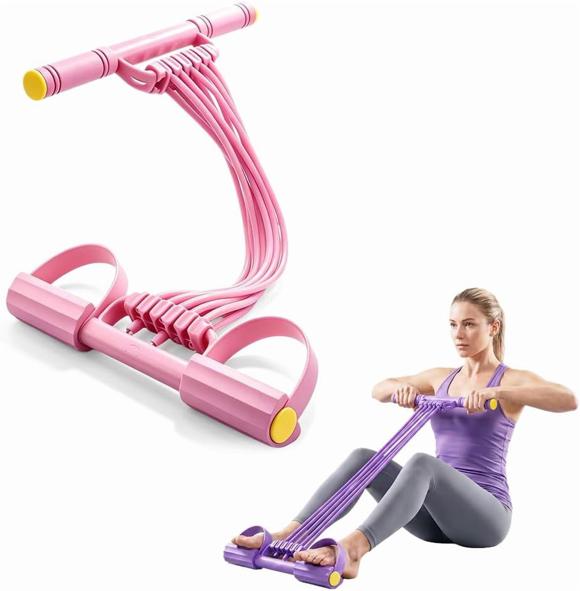 3 in 1 Multifunction Pedal Resistance Band,10-Tube Pedal Resistance Device,Adjustable Pedal Resistance Band with Handle,Natural Latex Sit-Up Trainer,Full-Body Shaping